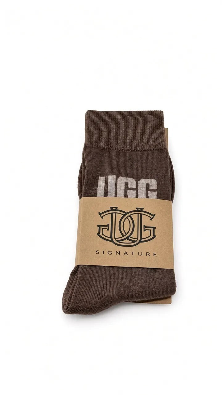 Brown knitted UGG socks