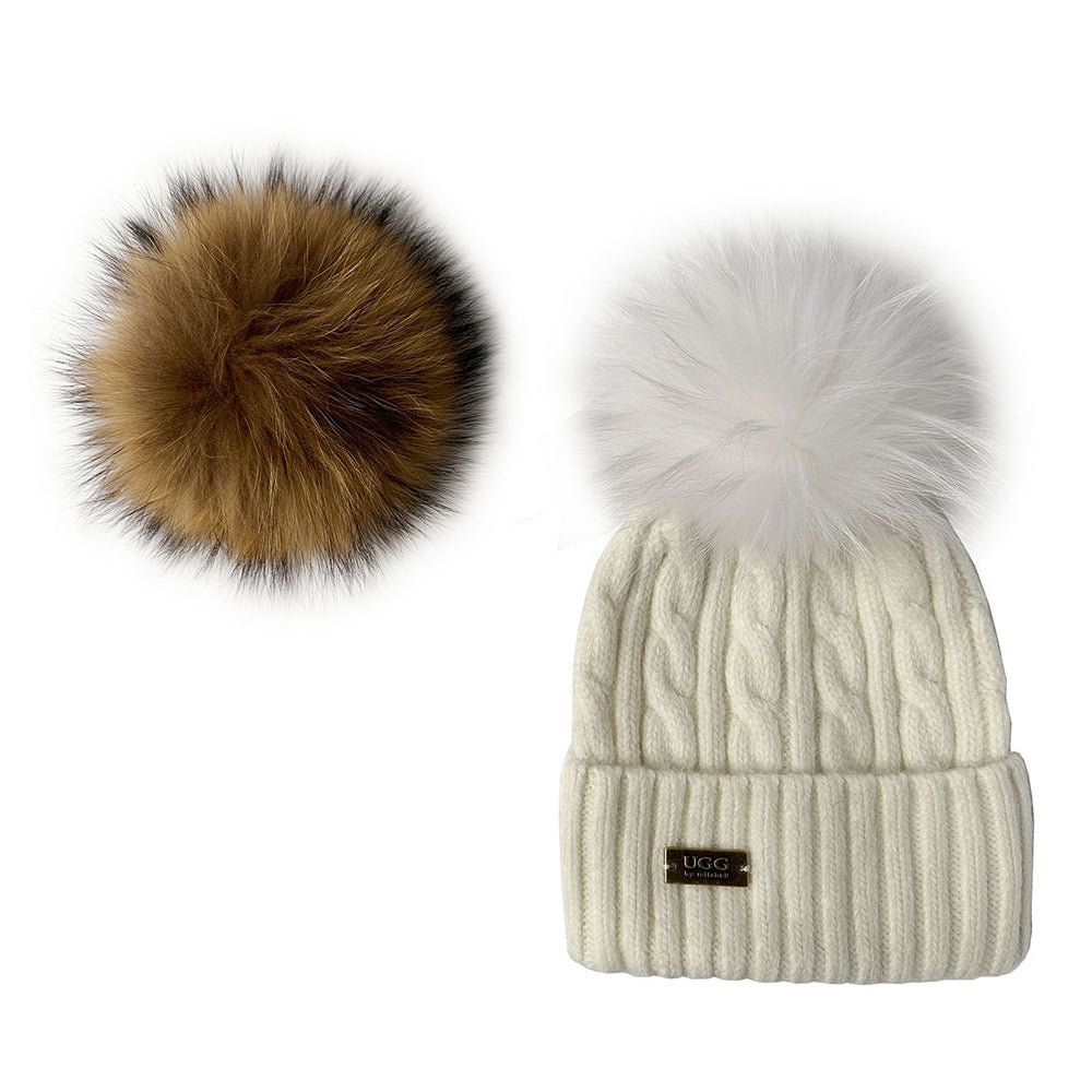 Mitchell-Y Pom Pom UGG Beanies 2P - UGG Specialist Australia