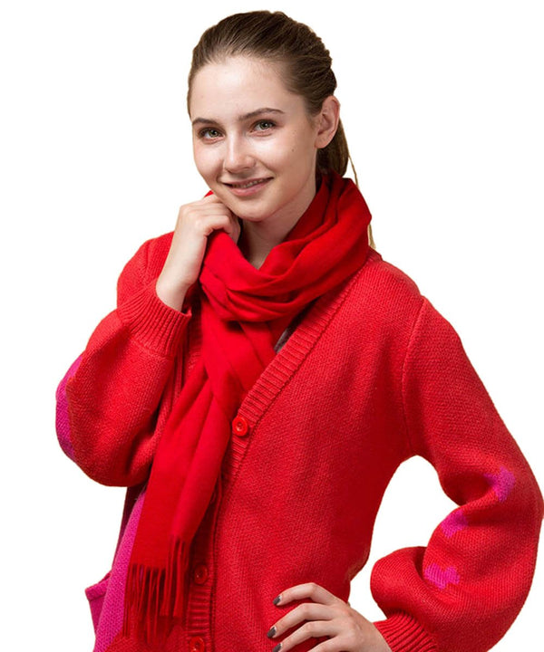 Mitchell-Y pure cashmere shawl in Red