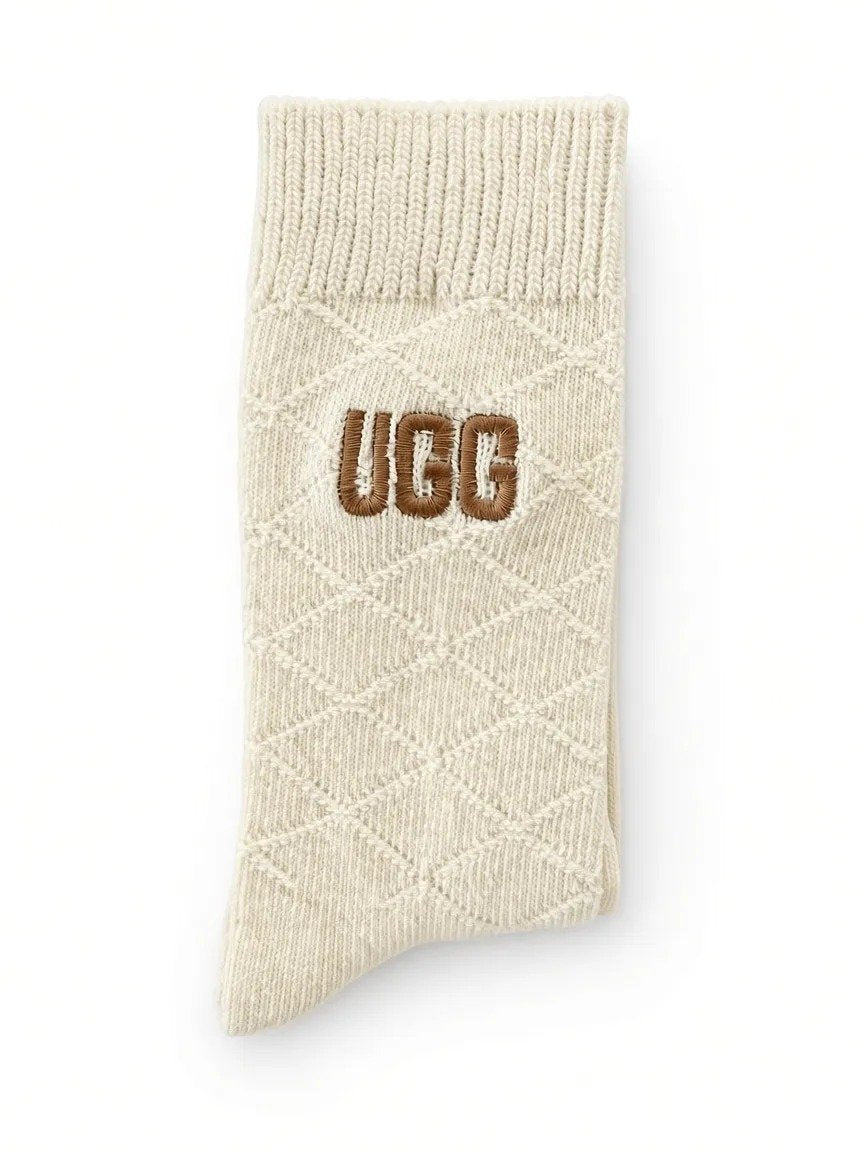 UGG embroidered socks Mitchell-Y White