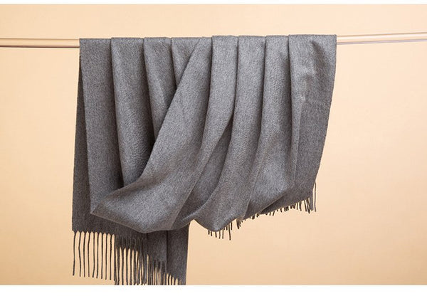 UGG Pure Cashmere Shawl Mitchell-Y in mid grey detail