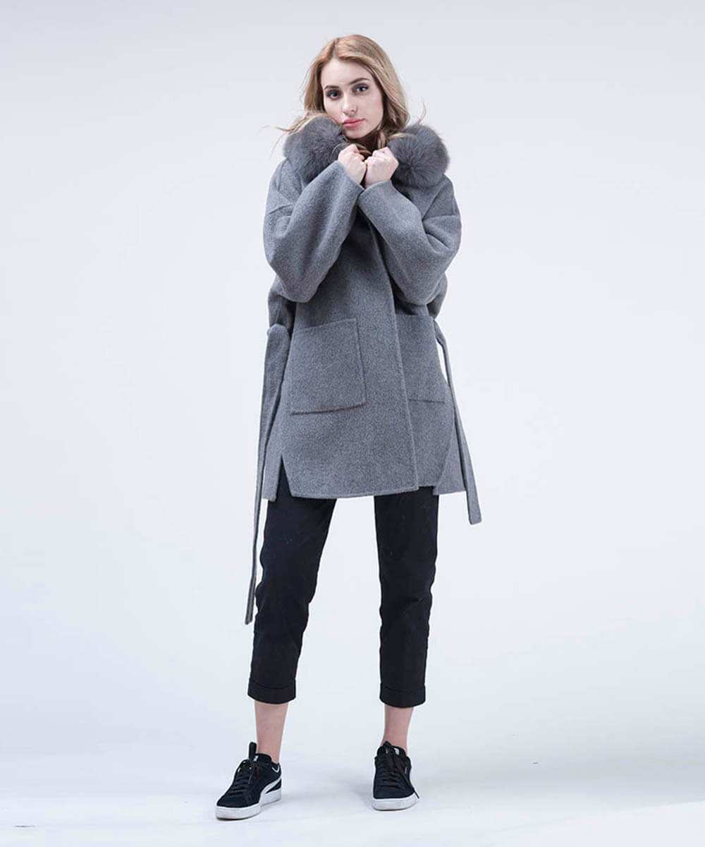 Cashmere Wool Fox Fur Coat - Women - UGG Specialist Australia
