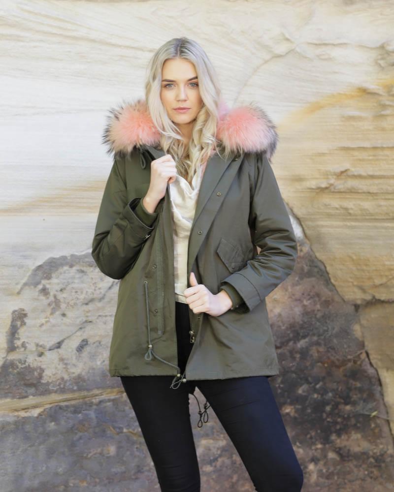 Parka Jacket Green Pink - Women - UGG Specialist Australia